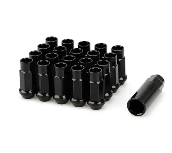 RUEDAS MUTEKI SR48 NEGRAS 20 PIEZAS TUERCAS M12X1.25 LLANTA BELLOTA EXTREMO ABIERTO EXTENDIDO Foto 3 de 4