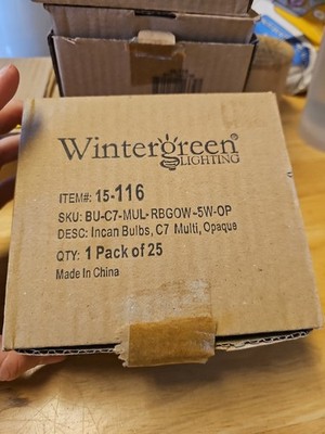 Wintergreen C7 5W Multicolor Opaque Light Bulbs Pack of 25