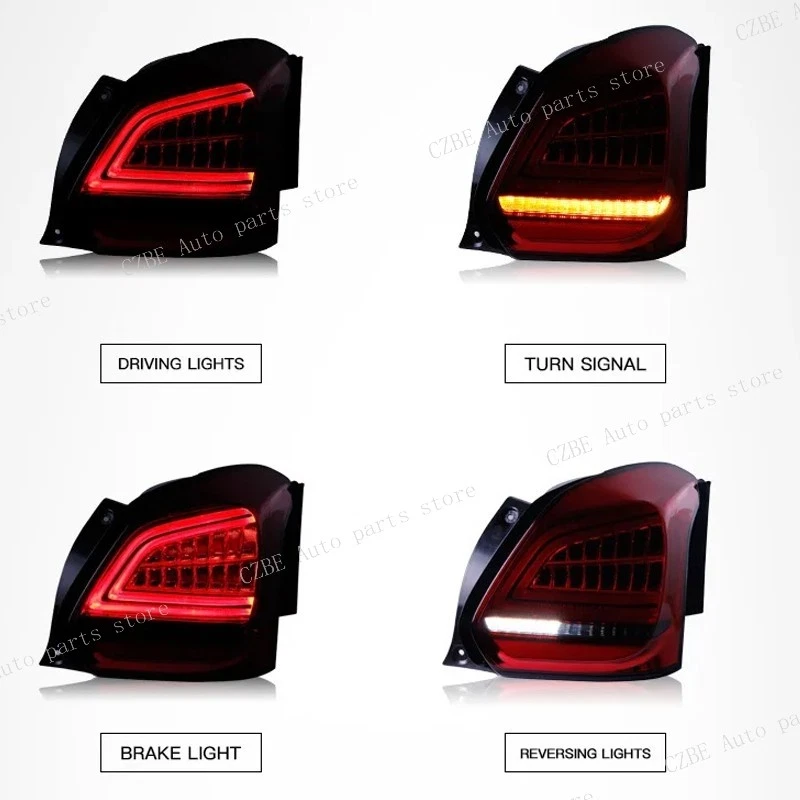 1 par de luces traseras LED para Suzuki Swift 2017-2024 lámpara de señal de giro dinámica ahumada Foto 4 de 4