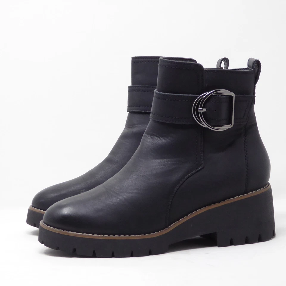 Botas de tornozelo Blondo Dagger impermeável couro preto fivela sola tamanho 9,5M - Imagem 4 de 4