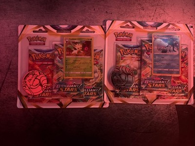 Pokemon Brilliant Stars 3-Pack Blister Leafeon & Glaceon Set of 2 Sealed