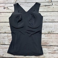 Evelyn Bobbie Defy Shapewear Cami Small Black Molded Cups Built In Bra Tank Slim