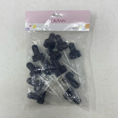 LorAnn 1oz Threaded Droppers 12-Pack Black/Clear Caps