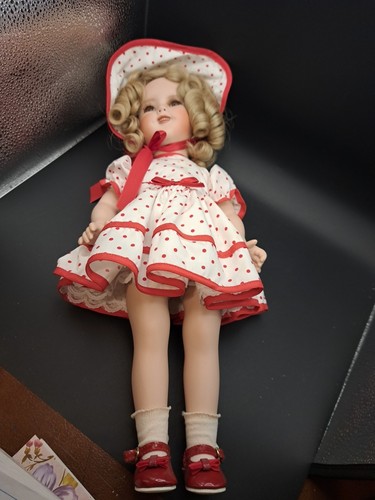 Vintage Porcelain Shirley Temple Doll By Teena Halbig W/ 5 Danbury Mint Outfits