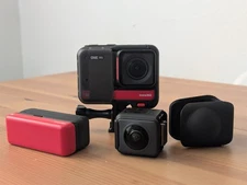 INSTA360 ONE RS Twin Edition Camera with two batteries and charger