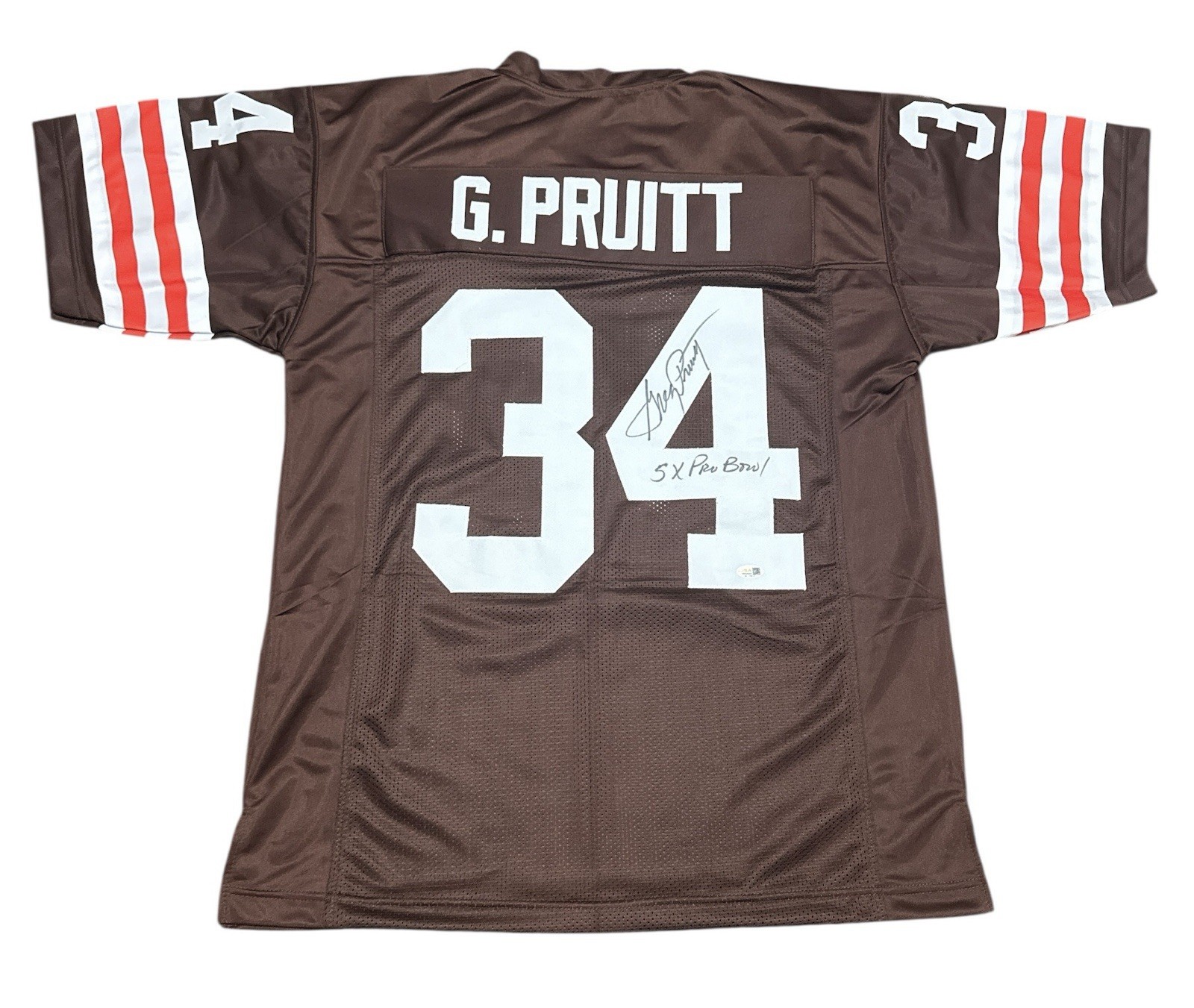 GREG PRUITT Autographed Signed Cleveland Browns AUTO CUSTOM JERSEY w/ JSA 