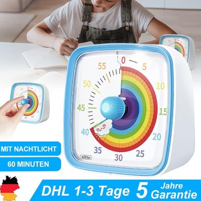 Visueller Timer 60 Minuten Countdown Timer Kurzzeitmesser für Kinder Erwachsene