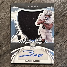 Zamir White 2022 Panini Chronicles Crown Royale Silhouettes RPA RC 25/99 Raiders