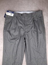 Ralph Ralph Lauren Dress Pants Mens 34x30 Gray Blue Check Pleated Comfort Flex