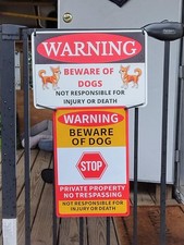 Beware Of Dog Sign 3 Pack 8x12 Inch Reflective Metal Aluminum Private Property N