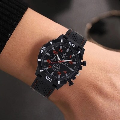 Herren Militär Uhr Leder Quarz Analog Armee Lässig Elegant Armbanduhren
