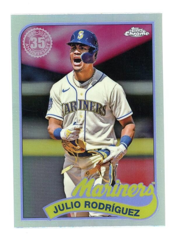 2024 TOPPS CHROME 1989 BASEBALL REFRACTOR #89CB-6 JULIO RODRIGUEZ SEATTLE MARINE