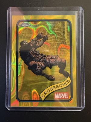 2025 Topps Chrome Marvel Crossbones Yellow Lava Refractor SSP Blaster Exclusive