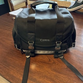 Canon Black Adjustable Shoulder Straps Collectible Camera Bag With Accessories
