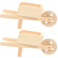  2 Pezzi Casa delle Bambole Miniatura Carriole Mini Carriole in Legno Modelli Mini Carrello