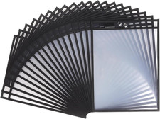 20 Pack Dry Erase Pockets Sleeves with Rings, 10 X 14 Inch Ticket Holders Clear