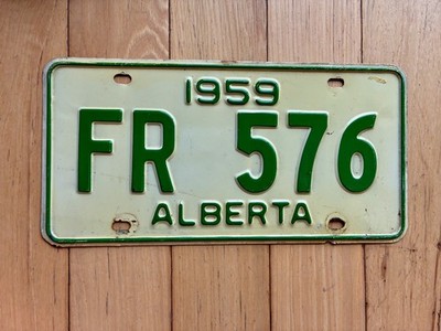 1959 Alberta License Plate - Gloss Finish (Clear Coat)
