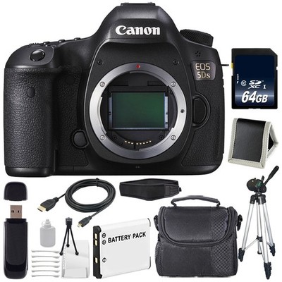 Canon EOS 5DS DSLR Camera (International Model) 0581C002 + LP-E6 Battery + 64GB