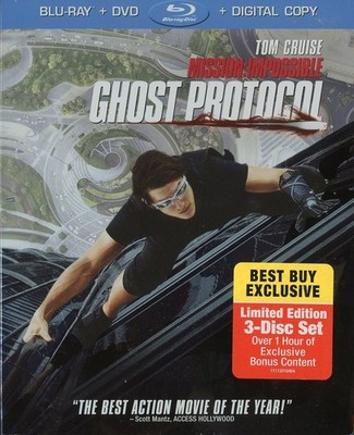 Mission: Impossible - Ghost Protocol (Three-disc Blu-ray/DVD/Digital) NEW!