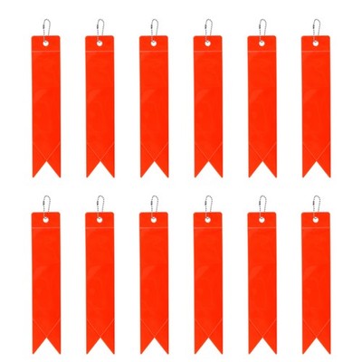 12 Pcs Safety Reflector, Tag Pendant PVC Reflective Gear, Orange-Red