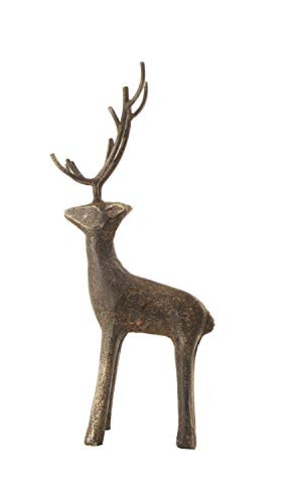 (TG. 11.75") Creative Co-op Statuette e statuette di cervo in ghisa, 29,8 cm, co