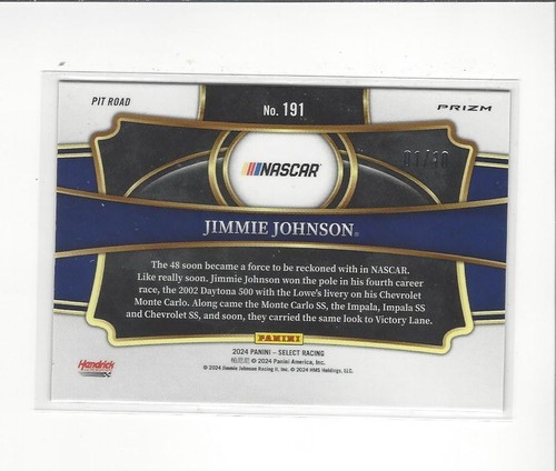 2024 Select Prizms Gold #191 Jimmie Johnson 01/10 #1! - Imagen 2 de 2