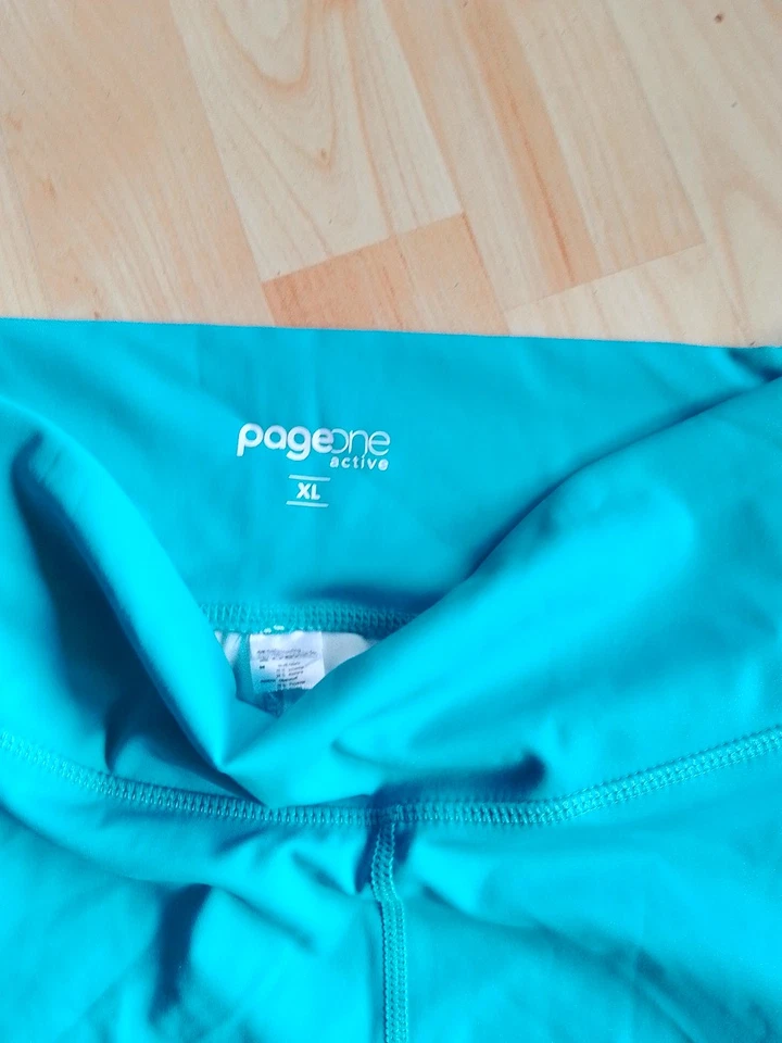 pageone active Leggings Sport Femme Turquoise (EU 42, W33, INT XL) - Photo 3/3