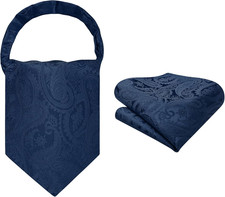 Ascot Ties for Men Paisley Floral Ascot and Pocket Square Set Classic Self Tie M