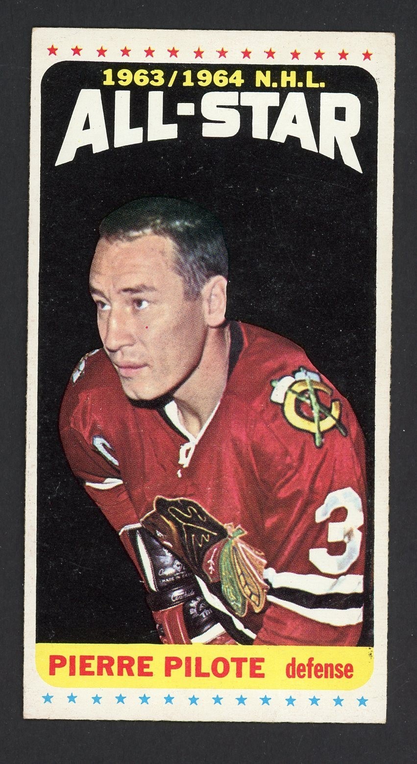 1964-65 Topps PIERRE PILOTE Blackhawks All Star Tallboys #109 EX Condition