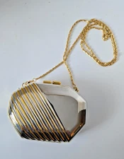 Gold/Silver Tone  Metallic Shell Format Andre Cellini Clutch/Cross Body Purse