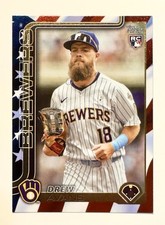 2025 Topps Update Series Drew Avans Independence Day /76 RC Brewers