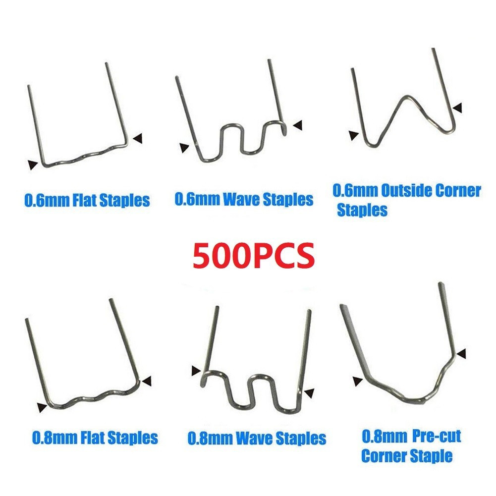 500 PCS Bumper Repair Hot Staples – Wave Style Plastic Welding Staples, 0.6-0.8mm, For Car Bumpers, ABS, PVC, And More