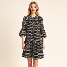 Joie Sz S Hagi Caviar Drop Waist Dress Floral Office Party Black Wedding $159