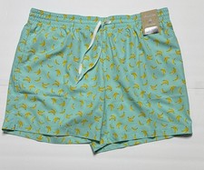 Chubbies Teal And Banana Print Trunks XXL 5.5" Inseam NWT