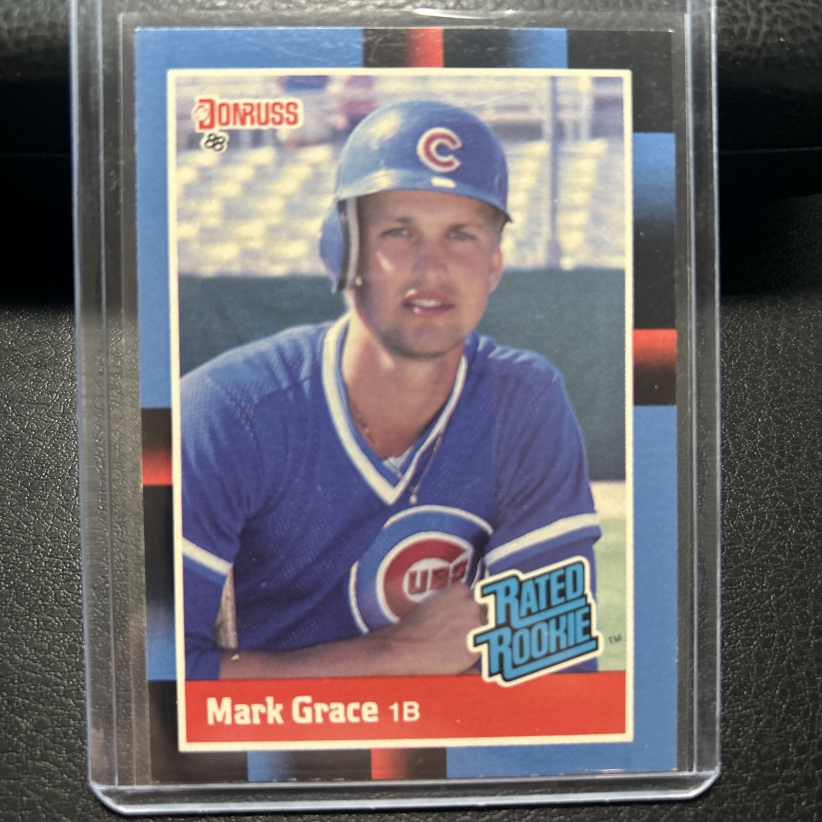 1988 Donruss - Rated Rookie Mark Grace #40 Last Line Begins with (159) (RC)