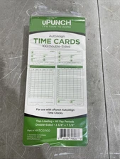 uPunch AutoAlign Time Cards 100 Double-Sided HNTCG1100 For uPunch Time Clocks