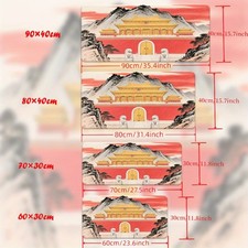 40 90cm XXL Non-Slip Rubber Base Mouse Pad - Traditional Red-Roofed Asian Archit