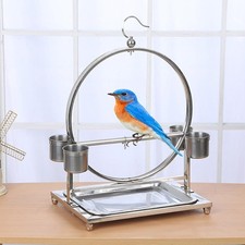 Portable Desktop Bird Perch Stand with Removable Tray - Training Toy for Parrots