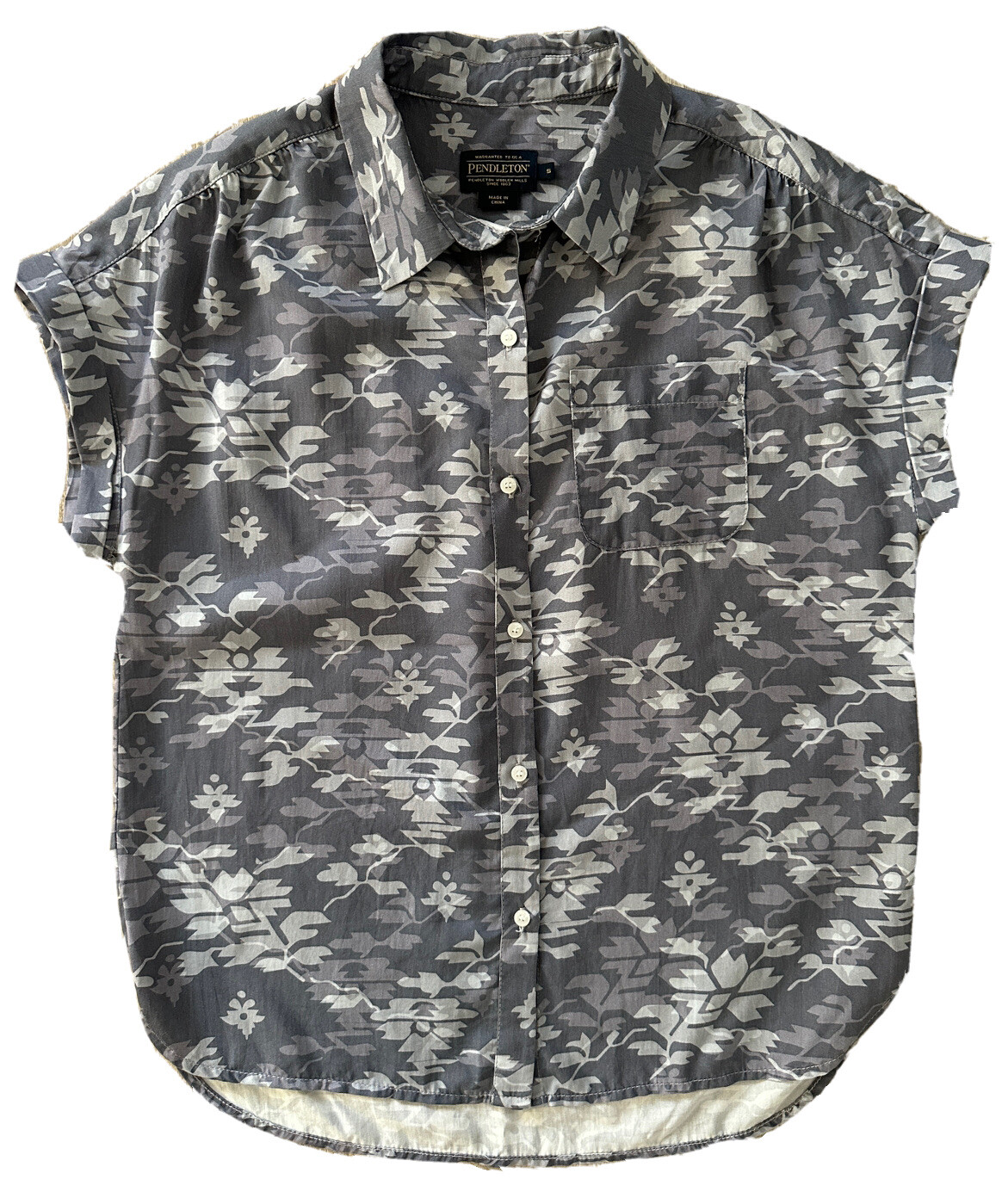 Pendleton Womens Blouse Size S Oversized Cuffed S… - image 1