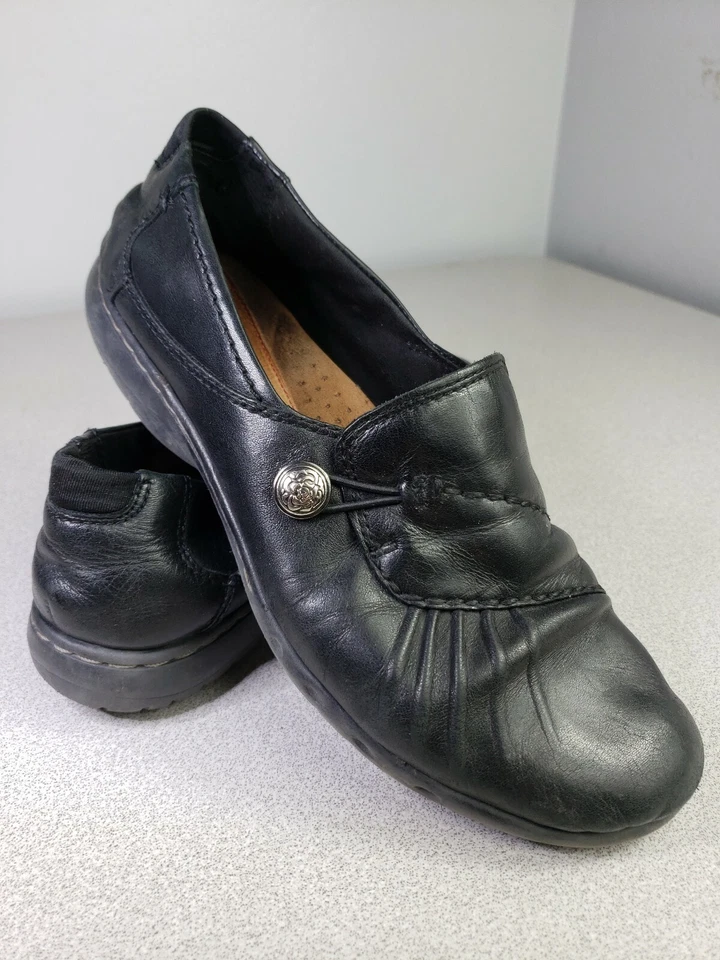 Zapatos mocasines de cuero Cobb Hill Paulette negros para mujer talla 6,5 M Foto 4 de 4