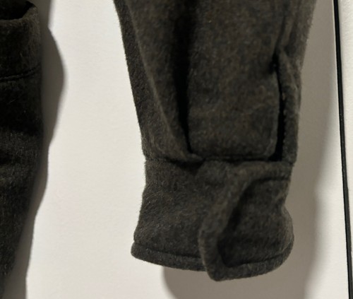 Aquascutum Olive Green Wool Cashmere Belted Coat, Quilted Lining, Fur Collar-M/L - Picture 8 of 17