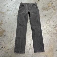 Vintage 90s Levi  s Faded Black Denim Jeans 30x34 Made In USA Grunge