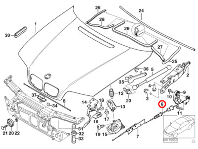 BMW 3 Series E46 Genuine Bonnet Release Cable 51238208442 for sale  