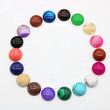 50pcs 8mm Round CAB CABOCHON Natural Stone Mixed Round Stone Beads No Holes