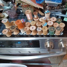 Vintage Wooden Spool Collection American Thread Co. BELDING Corticelli Clark's