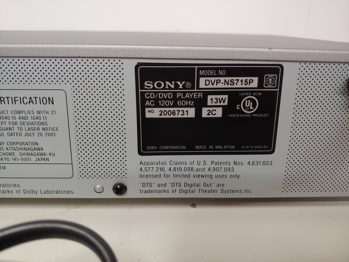 SONY CD/DVDプレイヤー DVP−NS715P Sony DVP-NS715P Progressive-Scan DVD Player : Amazon.ca