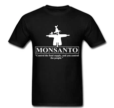 Monsanto control food supply and people scarecrow T shirt tee Unisex