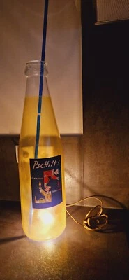 ANCIENNE LAMPE GEANTE 82 CM deco SODA PSCHITT CITRON BOUTEILLE 80's BAR LOFT - Photo 1/4