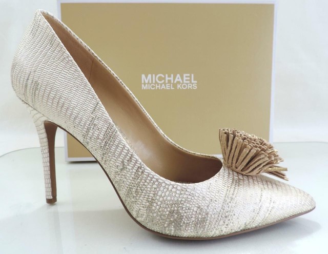 michael kors metallic heels