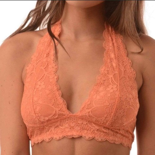 FREE PEOPLE reggiseno intimamente in pizzo galloon bralette floreale chiaro arancione - Foto 6 di 11